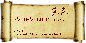 Fölföldi Piroska névjegykártya