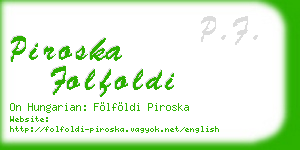 piroska folfoldi business card